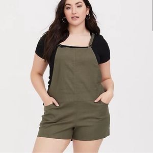 Torrid Olive Green Linen Shorts
